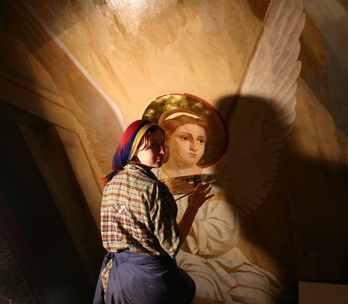 2006 - На реставрации росписей храма Успения Божьей матери