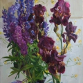 Lupines and iris